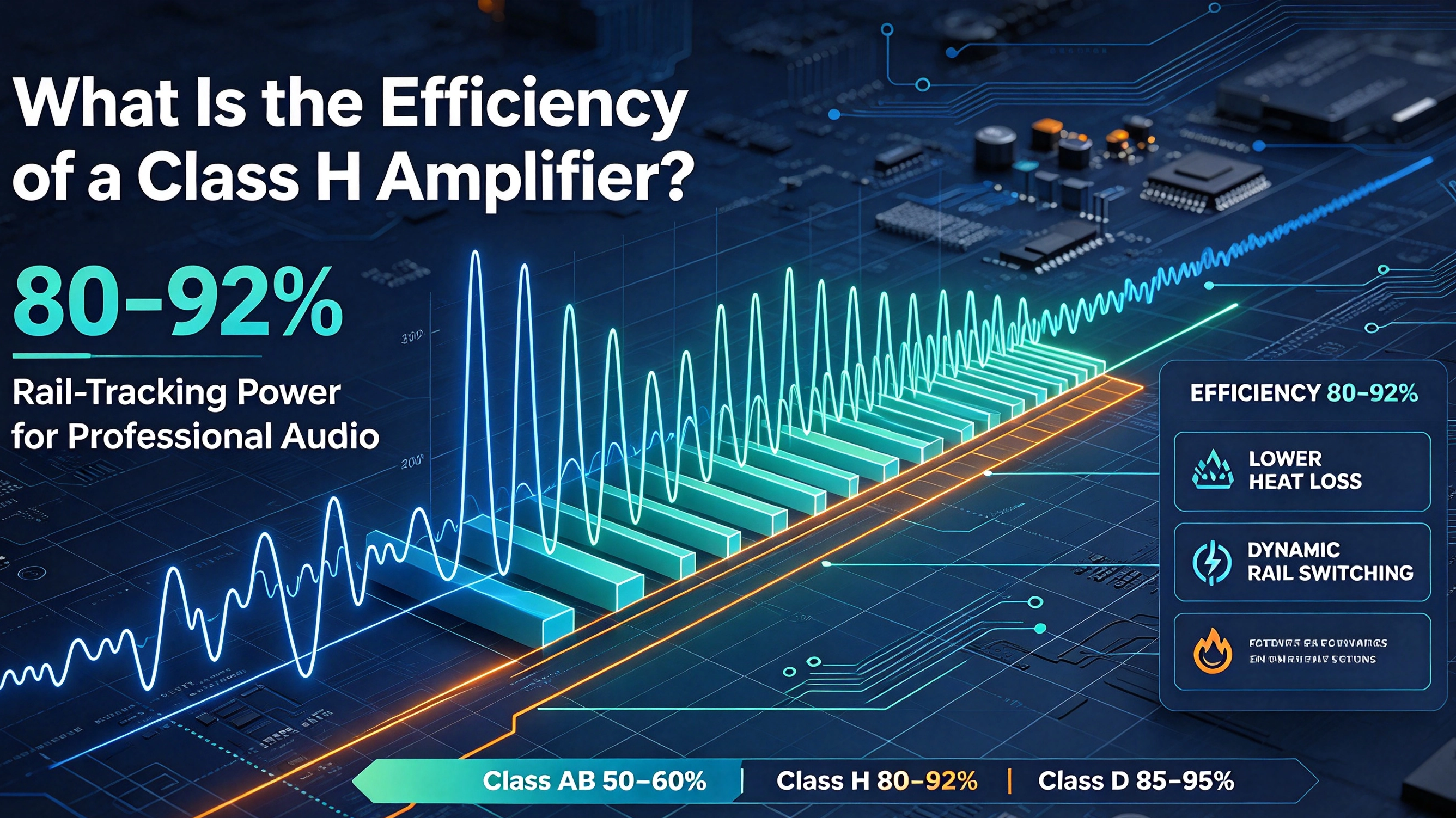 Qual &eacute; a efici&ecirc;ncia de um amplificador classe H?
